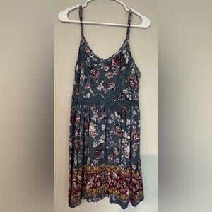 Three Hearts Navy and Coral Floral Dress